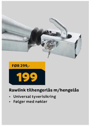Rawlink tilhengerlås m/hengelås