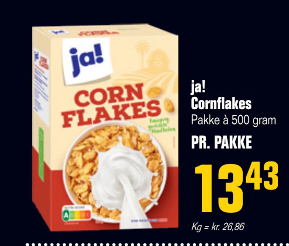 Tilbud på ja! Cornflakes fra Poetzsch Padborg til 13,43 kr.