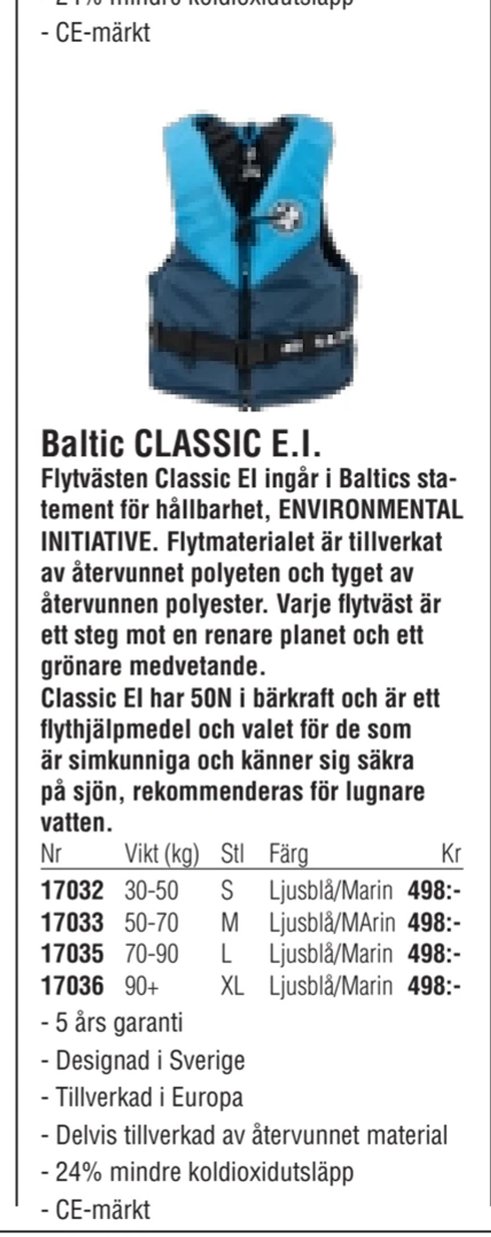 Erbjudanden på Baltic CLASSIC E.I. från Erlandsons Brygga för 498 kr
