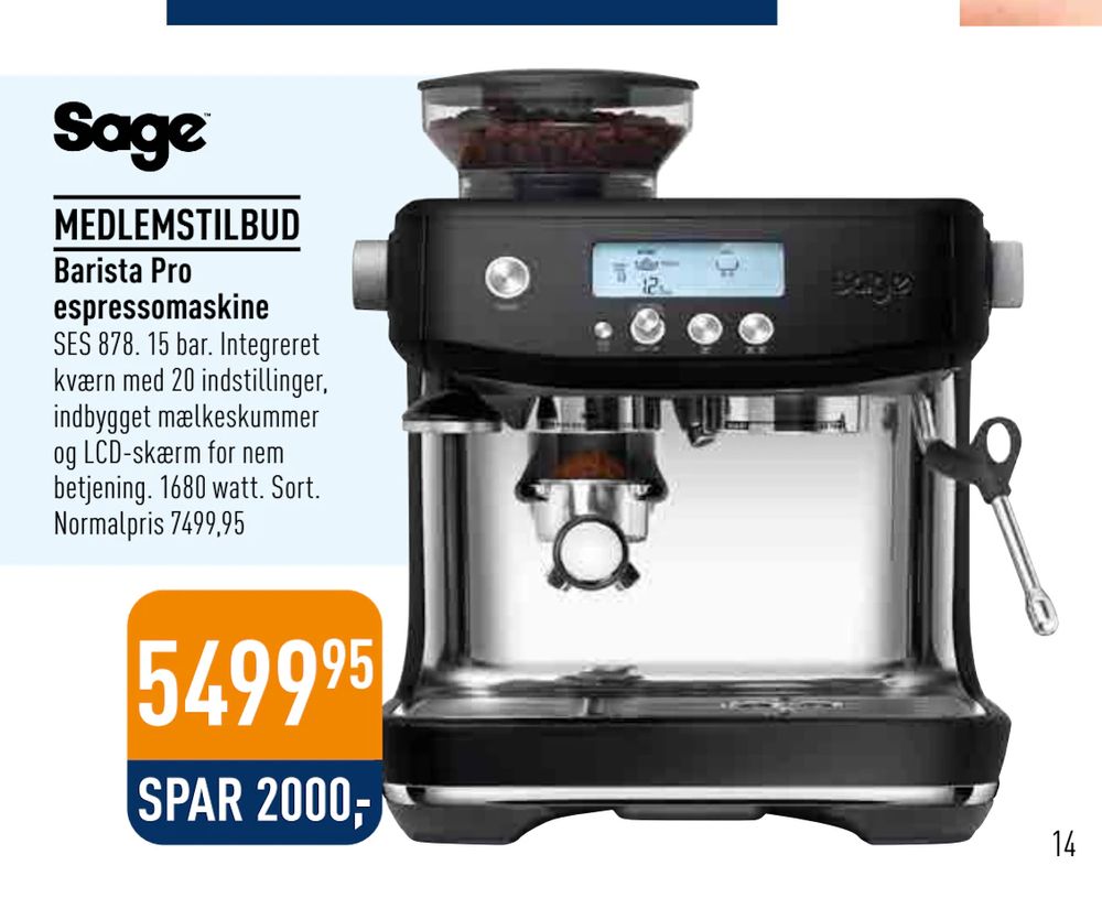 Tilbud på Barista Pro espressomaskine fra Imerco til 5.499,95 kr.
