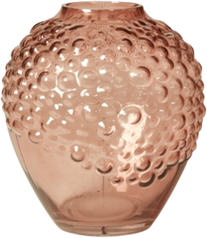 Vase m. Bobler i Lys Rosa (H20cm)