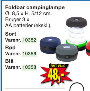 Foldbar campinglampe