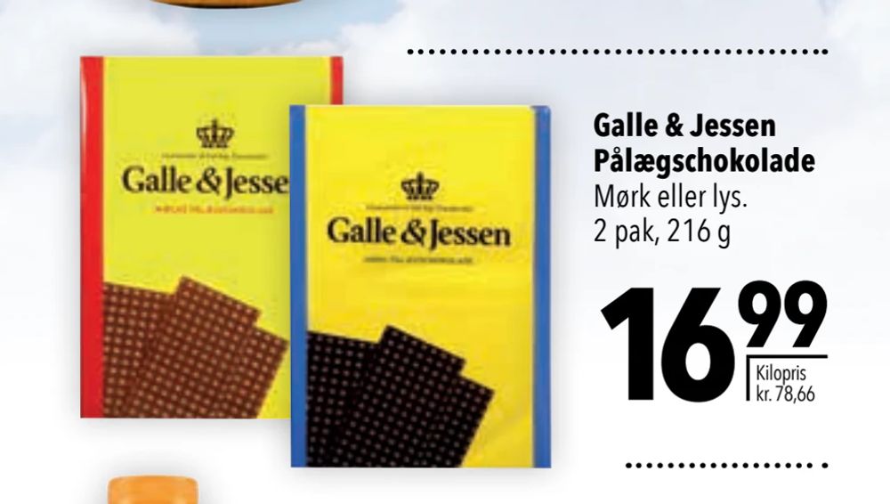 Tilbud på Galle & Jessen Pålægschokolade fra CITTI til 16,99 kr.