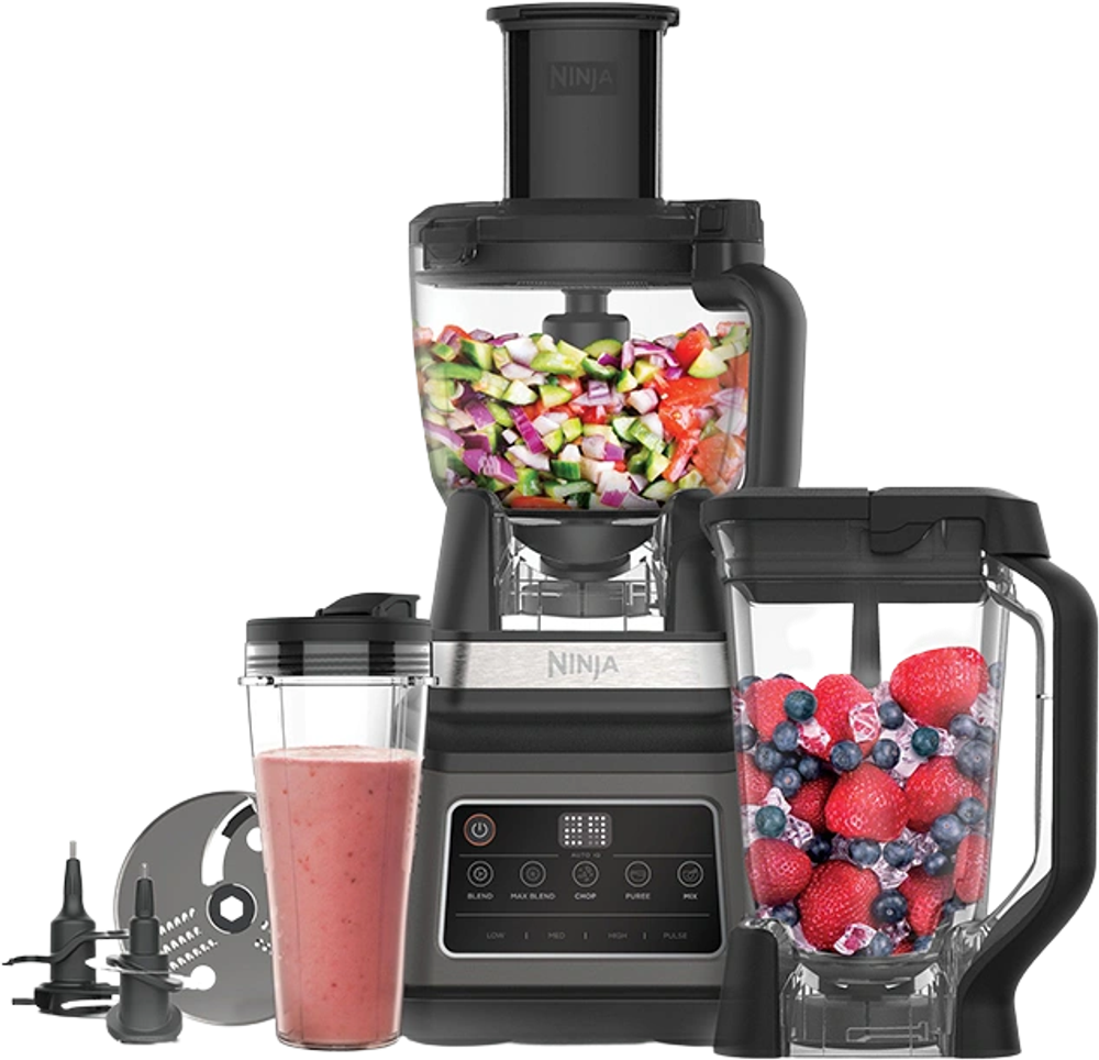 Tilbud på Ninja 3i1 foodprocessor & blender BN800UK 1200W fra Kop & Kande til 1.549 kr.