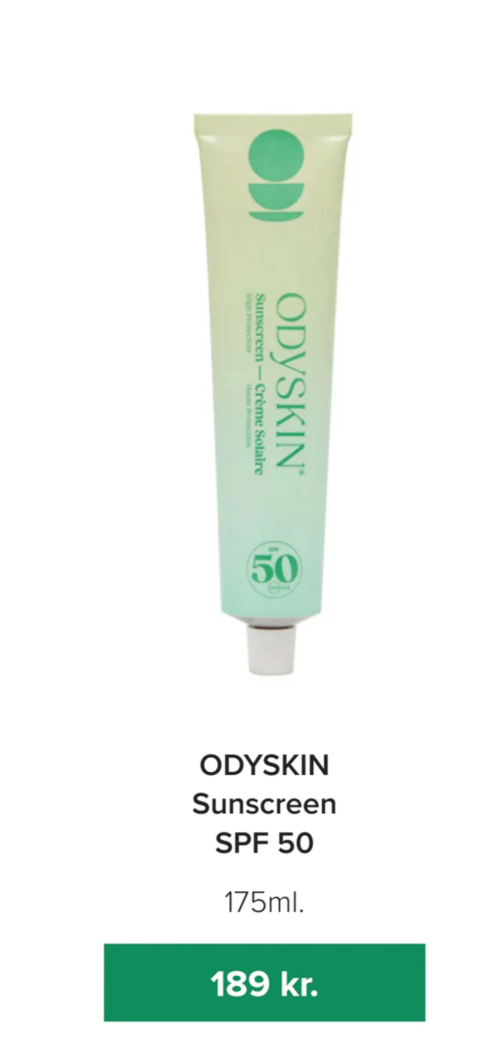 Tilbud på ODYSKIN Sunscreen SPF 50 fra Helsemin til 189 kr.