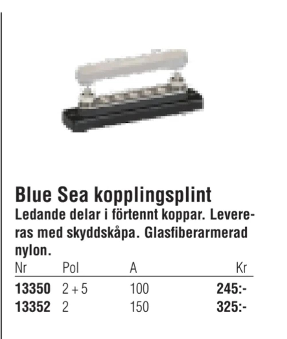 Erbjudanden på Blue Sea kopplingsplint från Erlandsons Brygga för 245 kr