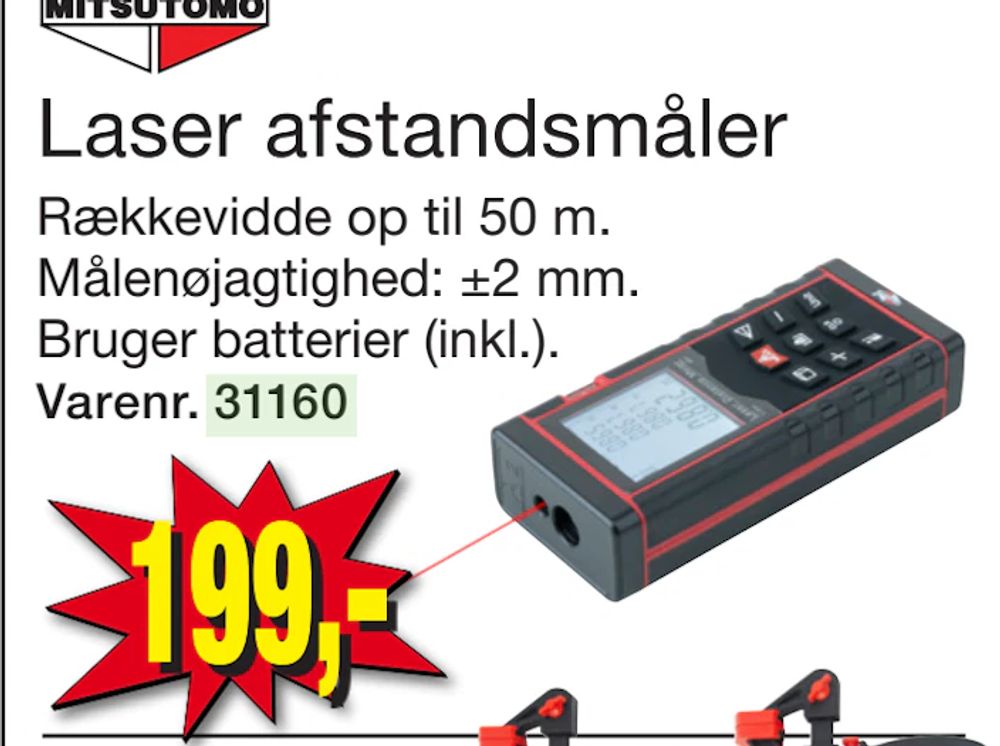 Tilbud på Laser afstandsmåler fra Harald Nyborg til 199 kr.