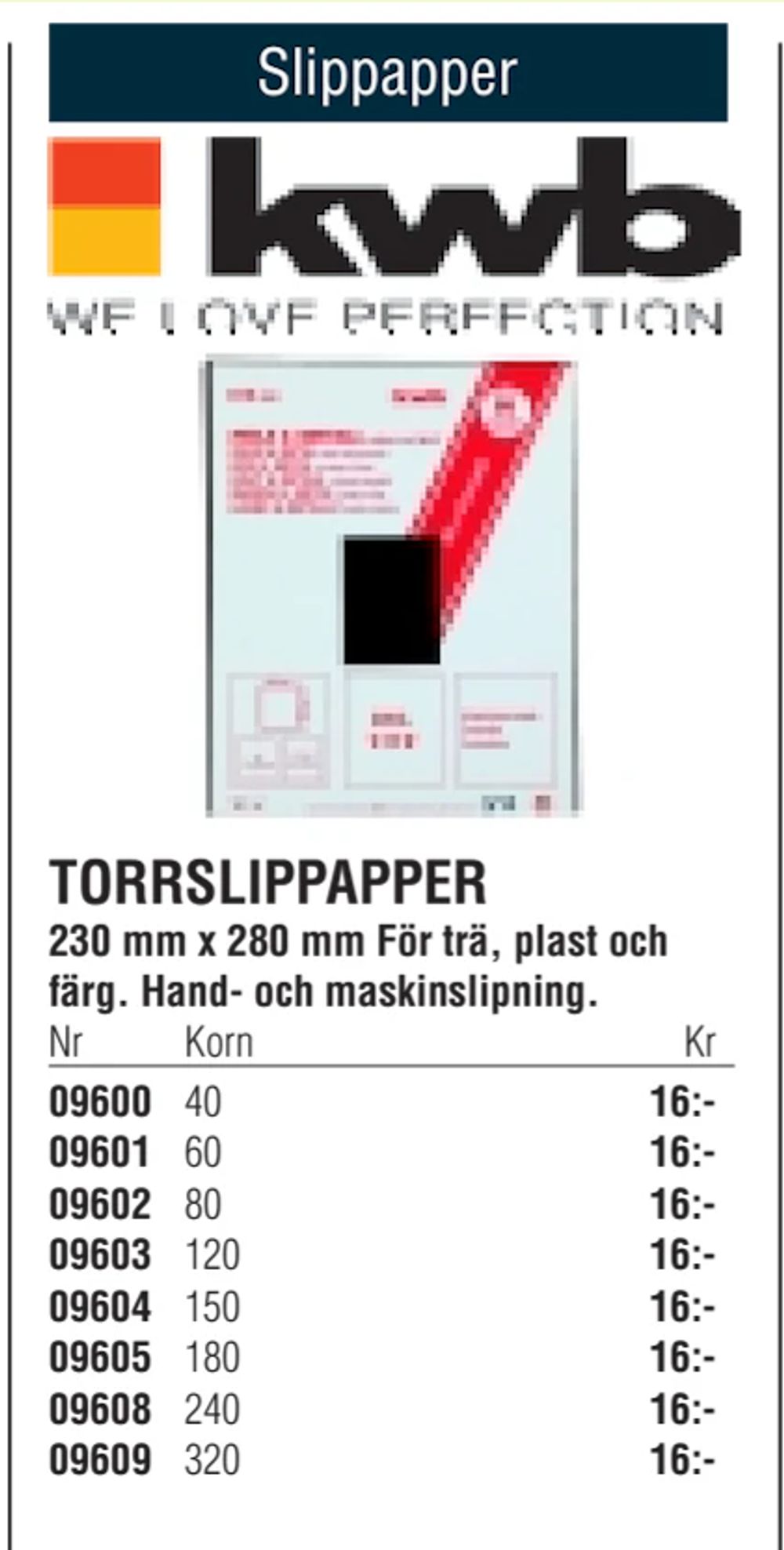 Erbjudanden på TORRSLIPPAPPER från Erlandsons Brygga för 16 kr
