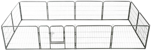 Løbegård til hunde 12 paneler sort 80 x 60 stål