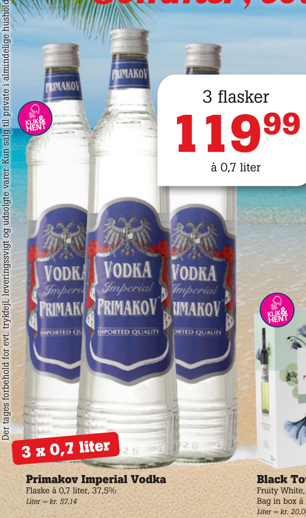 Tilbud på Primakov Imperial Vodka fra Poetzsch Padborg til 119,99 kr.