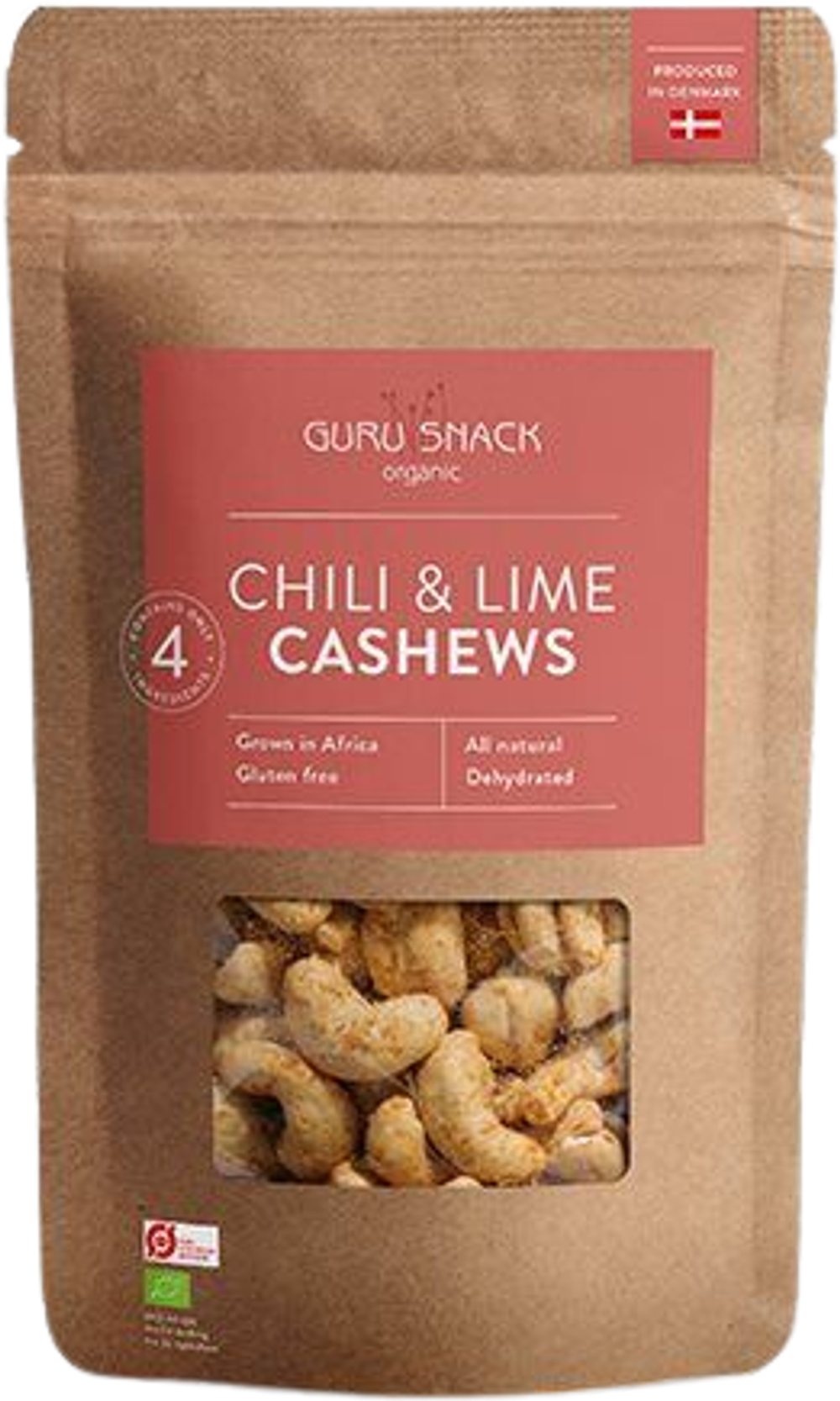 Tilbud på Cashews Chili & Lime Øko (Guru Snack) fra Helsam til 27,95 kr.