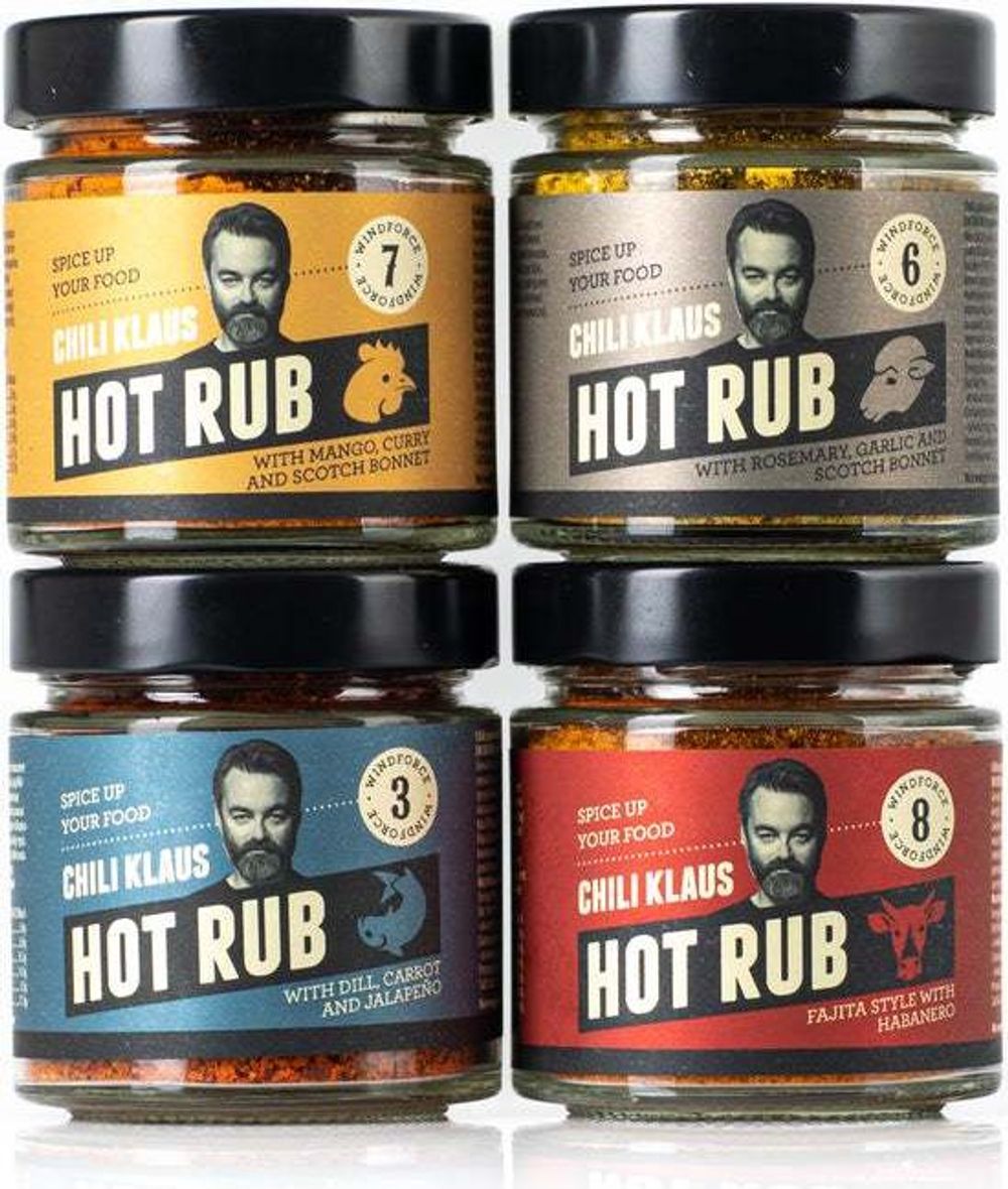 Tilbud på Chili Klaus - Hot Rub 4-pack- krydderi fra ComputerSalg til 199 kr.