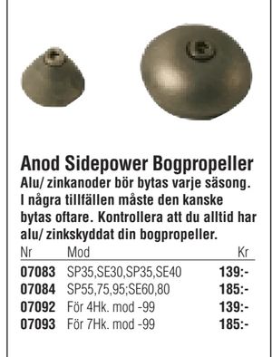 Anod Sidepower Bogpropeller