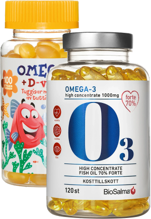 Omega 3 forte, Omega 3 barn tuggisar (Biosalma)