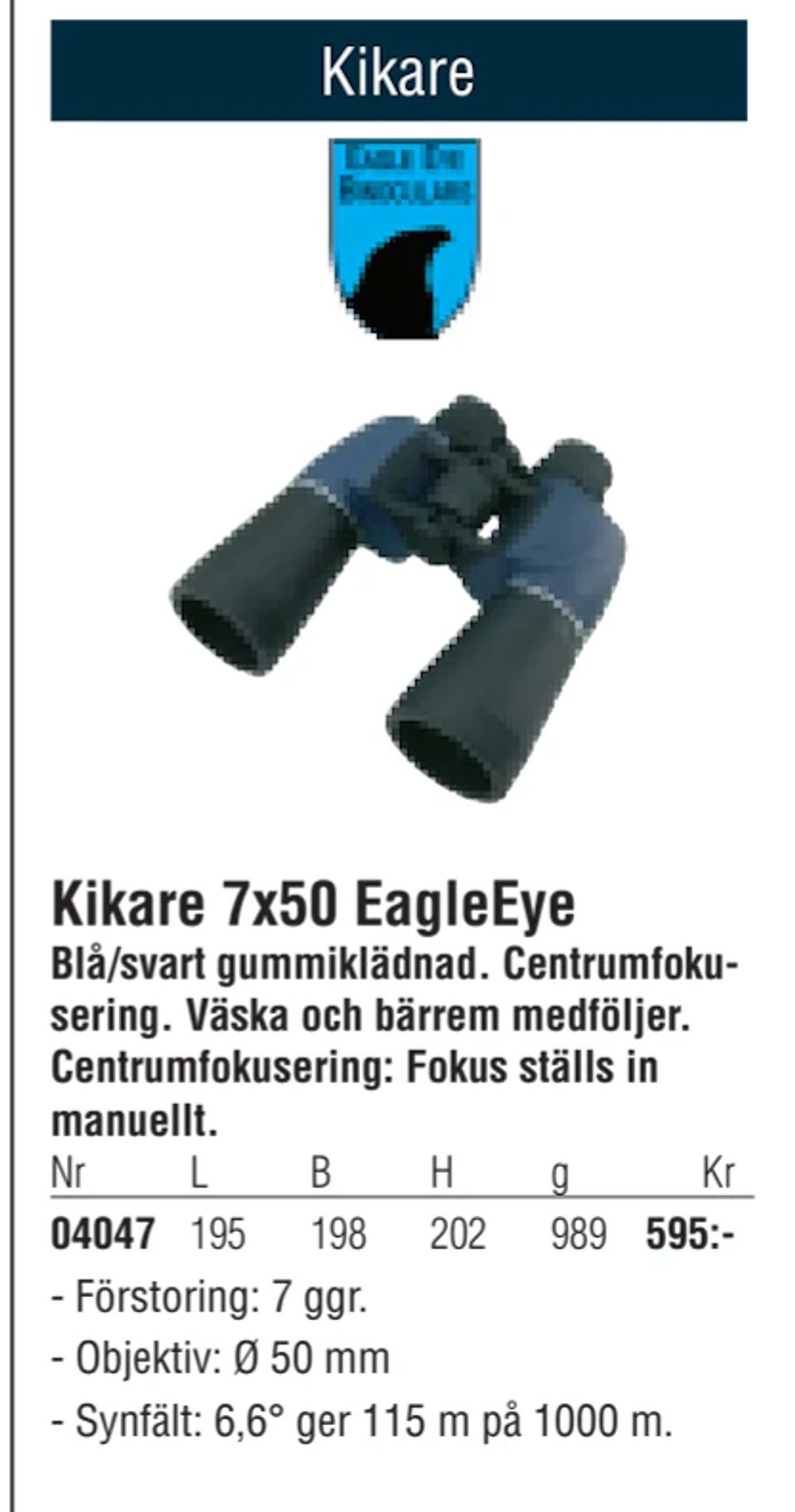 Erbjudanden på Kikare 7x50 EagleEye från Erlandsons Brygga för 595 kr