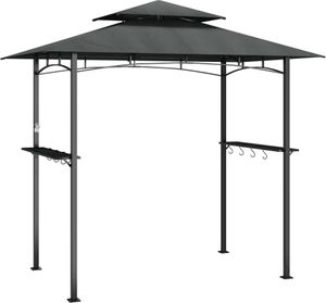 vidaXL Grilltelt med sidehyller antrasitt 240x150x243 cm stål