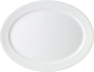 Royal Copenhagen Hvid Riflet Fad Oval 34 cm