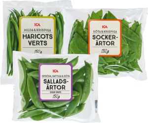 Socker-, salladsärtor, haricots verts (ICA)