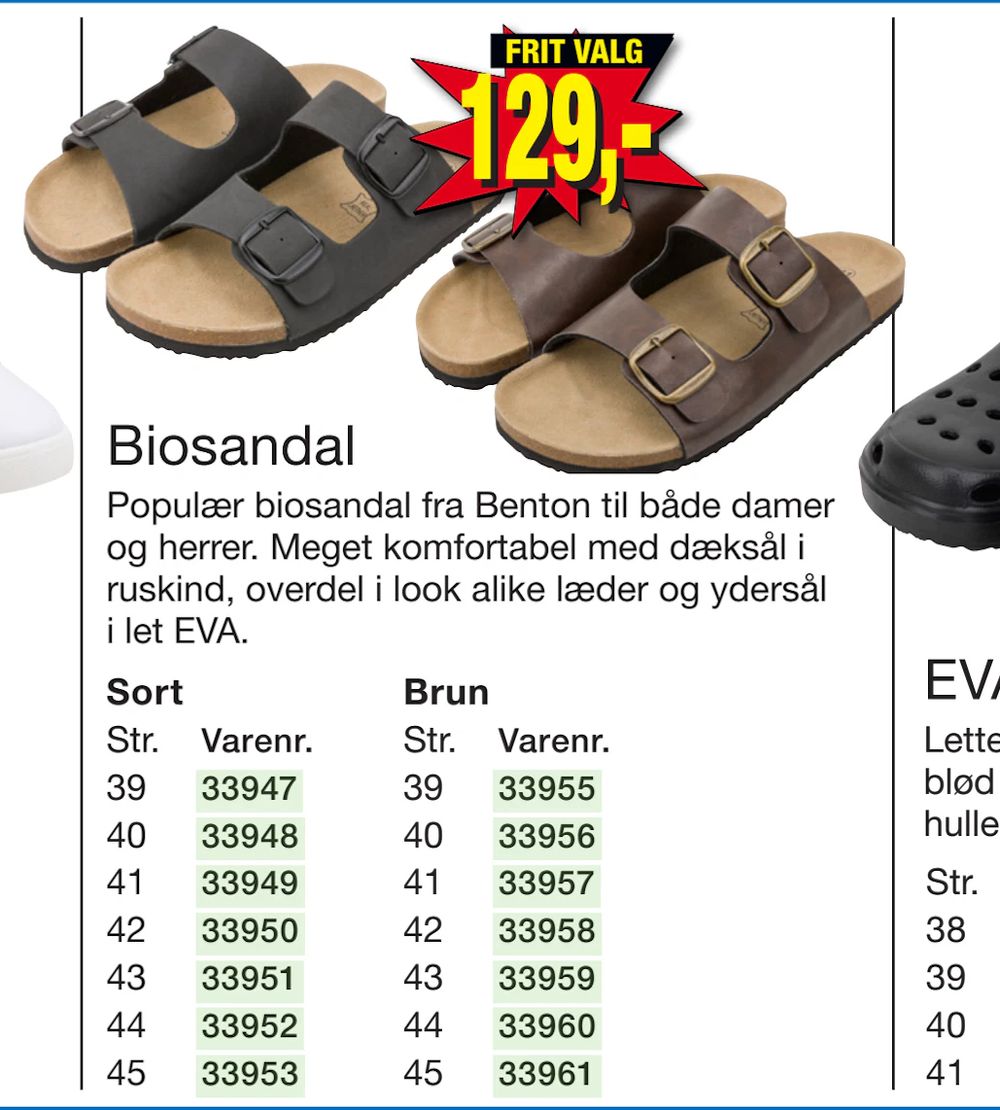 Tilbud på Biosandal fra Harald Nyborg til 129 kr.