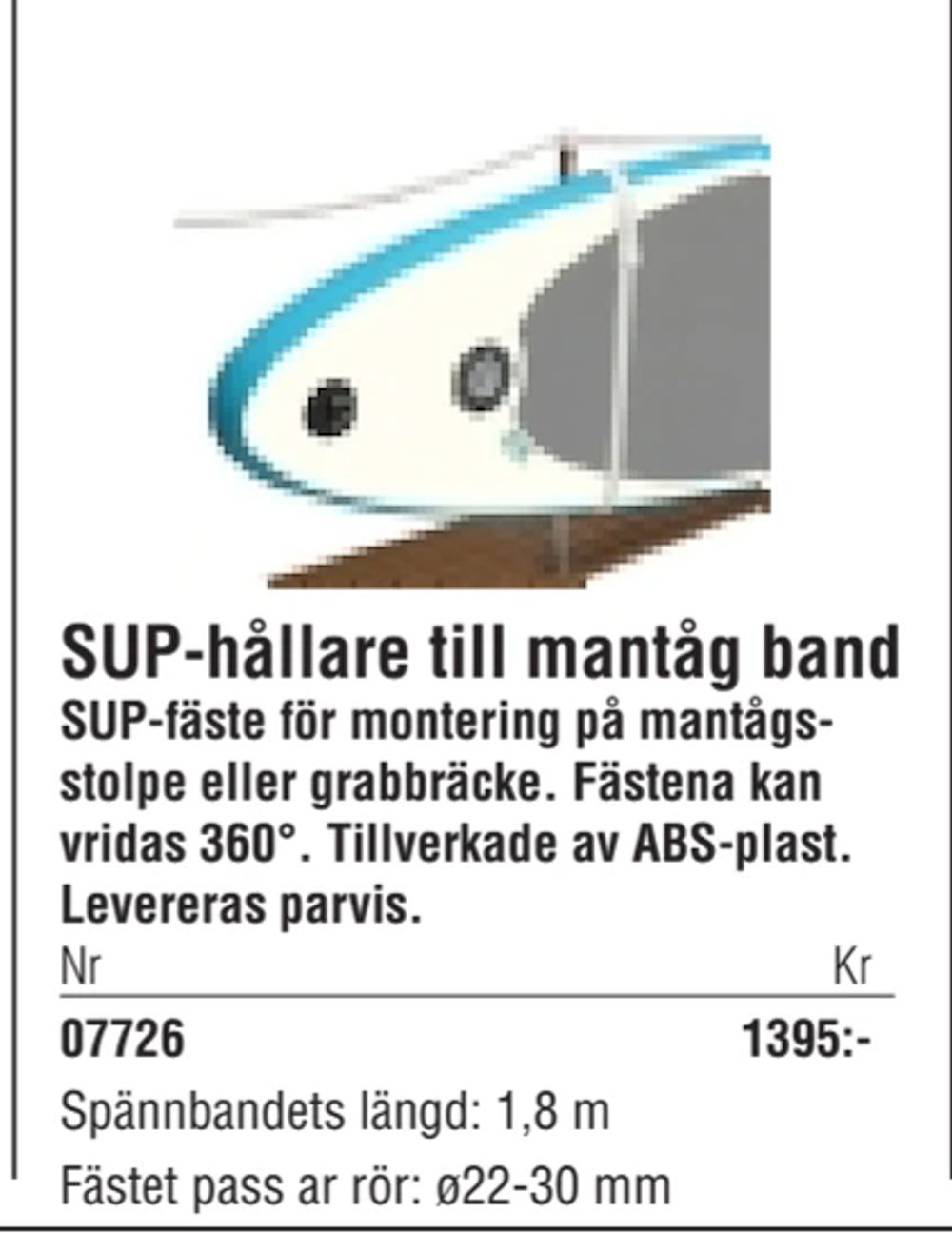 Erbjudanden på SUP-hållare till mantåg band från Erlandsons Brygga för 1 395 kr