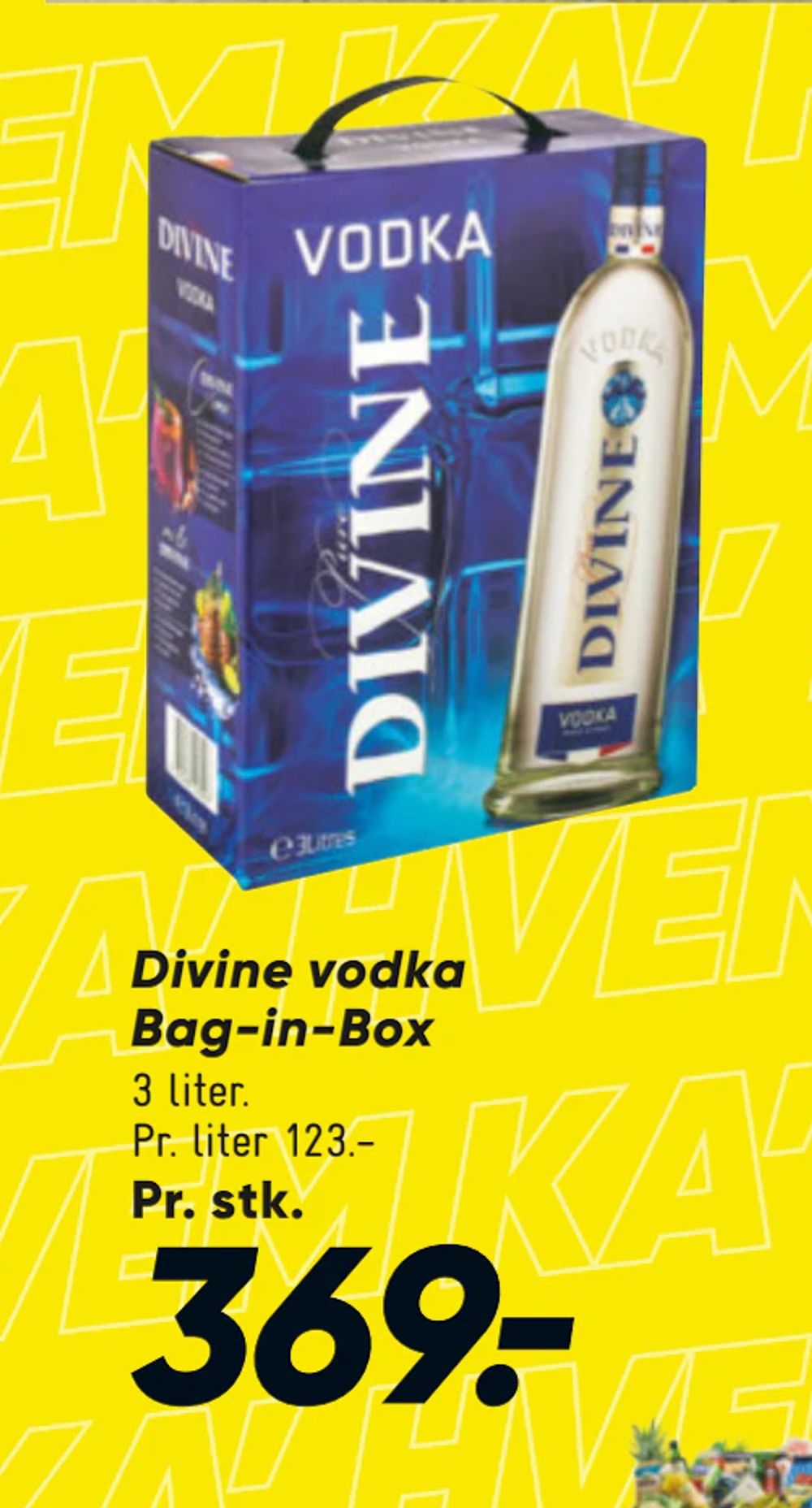 Tilbud på Divine vodka Bag-in-Box fra Bilka til 369 kr.