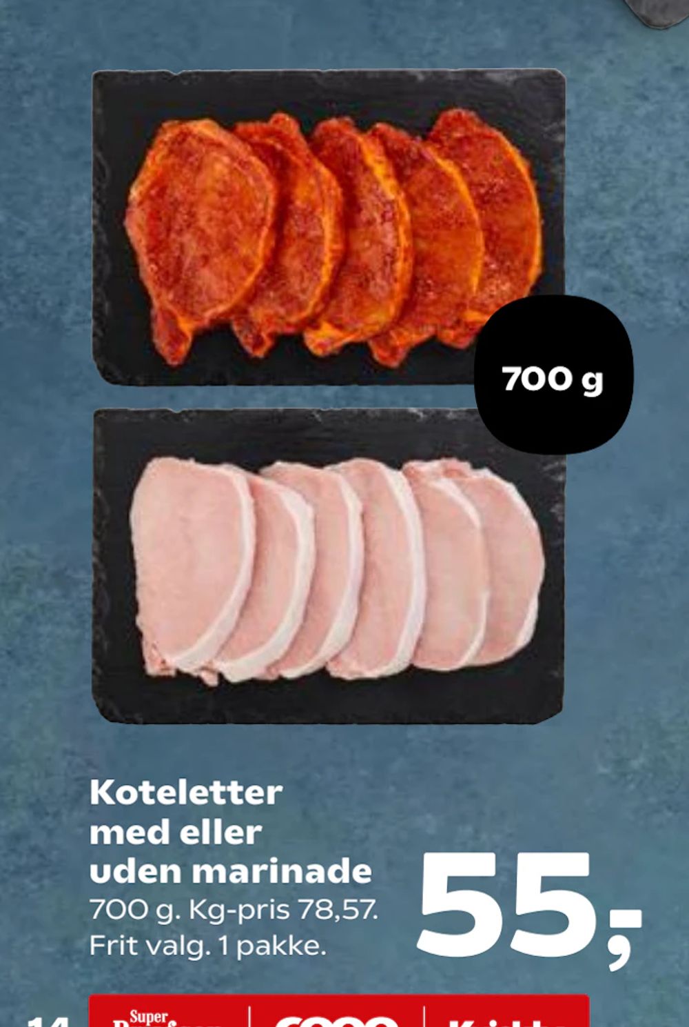 Tilbud på Koteletter med eller uden marinade fra Kvickly til 55 kr.