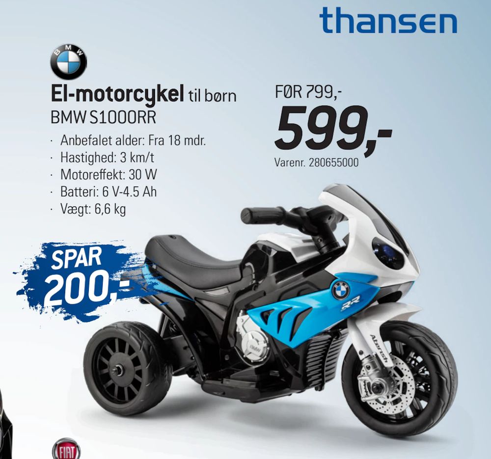 Tilbud på El-motorcykel fra thansen til 599 kr.