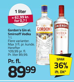 Gordon’s Gin el. Smirnoff Vodka
