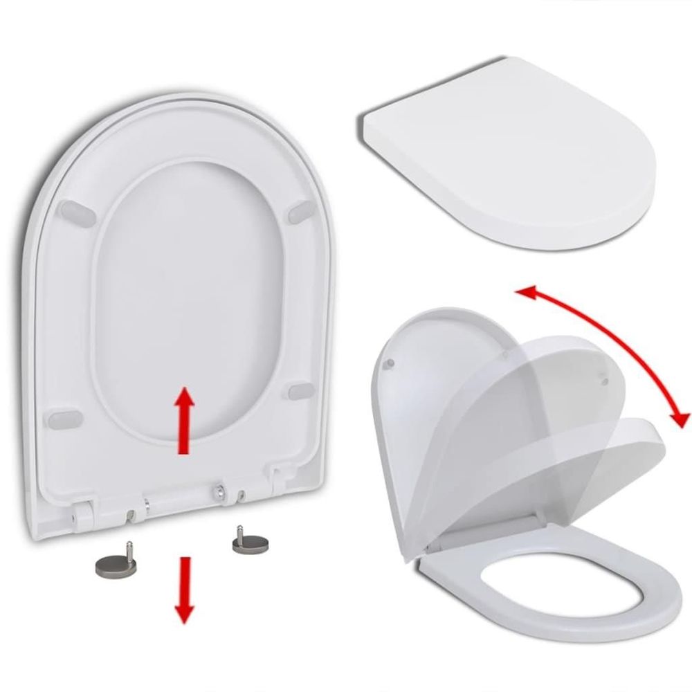 Tilbud på Soft close toiletsæde quick-release design firkantet hvid fra Boligcenter.dk til 256 kr.