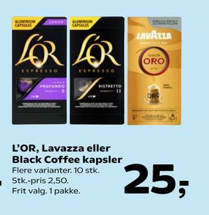 L’OR, Lavazza eller Black Coffee kapsler