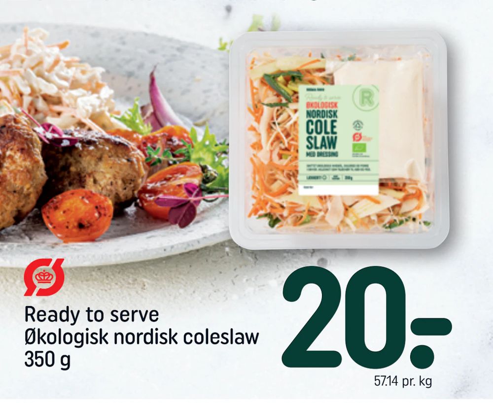 Tilbud på Ready to serve Økologisk nordisk coleslaw 350 g fra REMA 1000 til 20 kr.