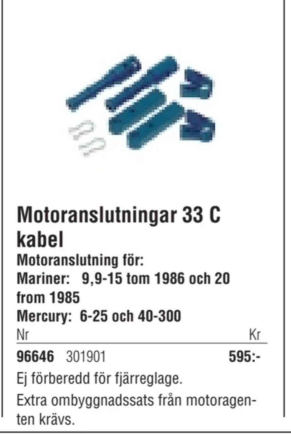 Erbjudanden på Motoranslutningar 33 C kabel från Erlandsons Brygga för 595 kr