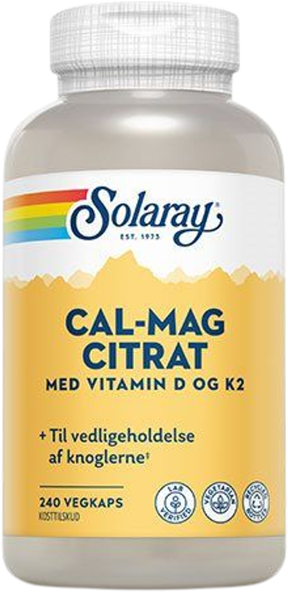 Tilbud på Cal-Mag m. 25 mcg D+ 50 mcg K2 (Solaray) fra Helsam til 320 kr.