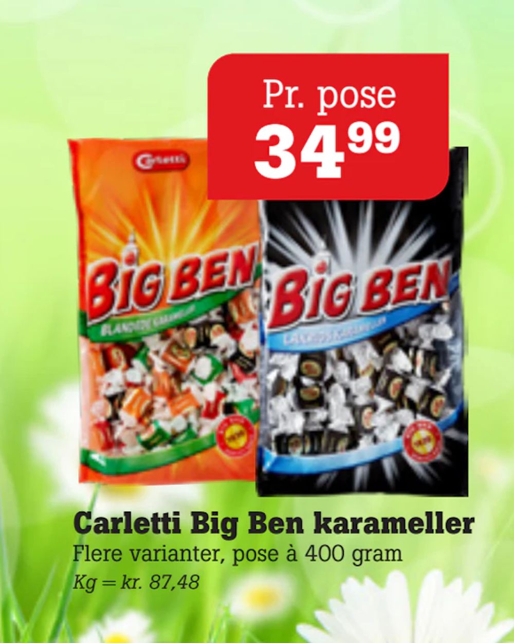 Tilbud på Carletti Big Ben karameller fra Poetzsch Padborg til 34,99 kr.