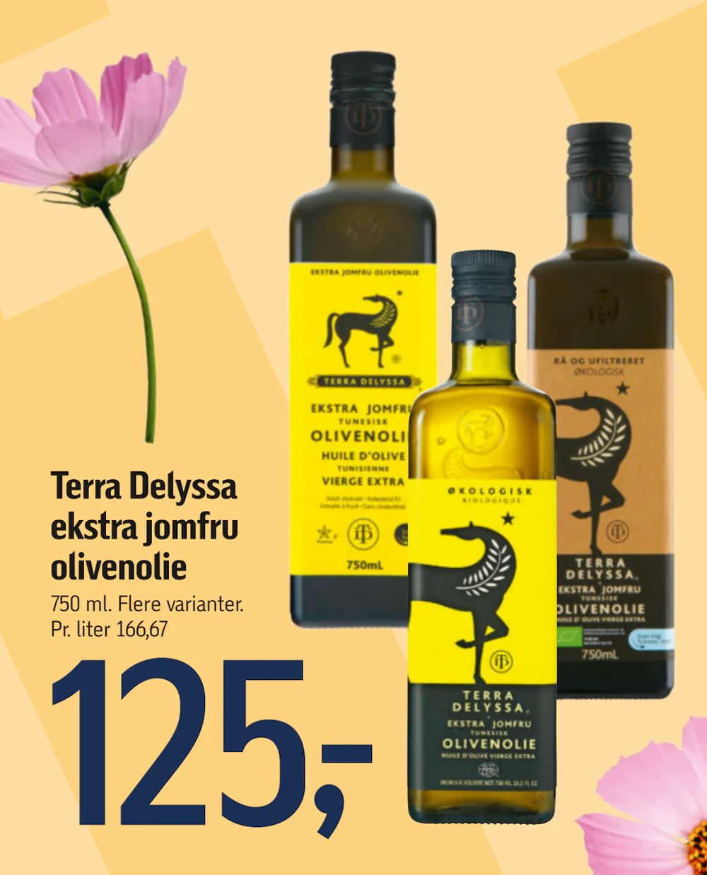 Tilbud på Terra Delyssa ekstra jomfru olivenolie fra føtex til 125 kr.