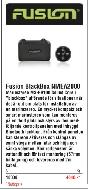 Fusion BlackBox NMEA2000