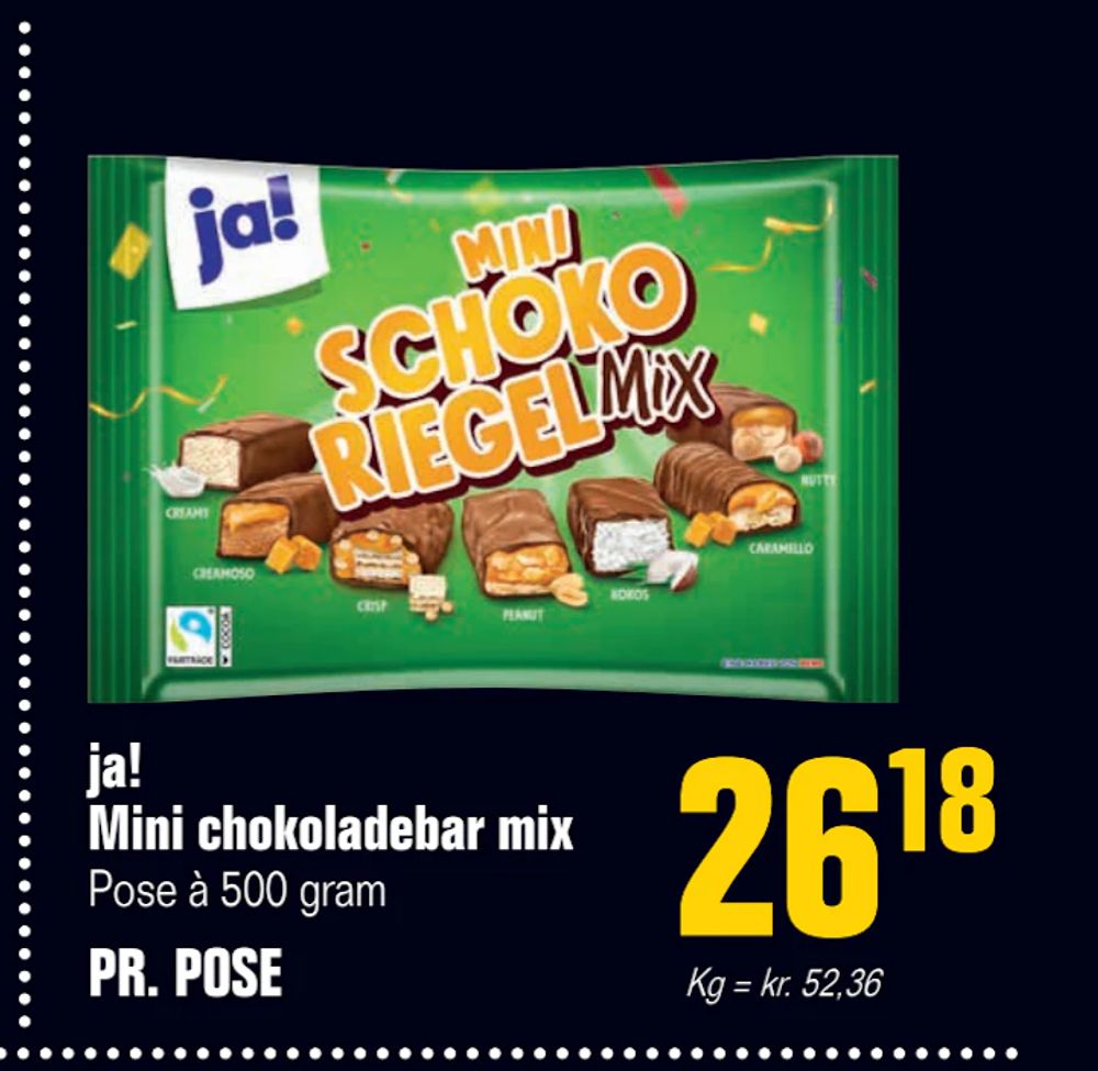 Tilbud på ja! Mini chokoladebar mix fra Otto Duborg til 26,18 kr.