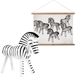 Kay Bojesen zebra plakat & zebra illustration med træramme