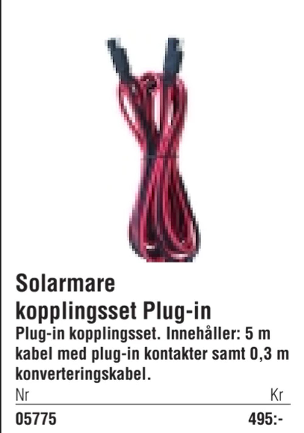 Erbjudanden på Solarmare kopplingsset Plug-in från Erlandsons Brygga för 495 kr