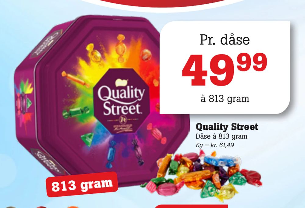Tilbud på Quality Street fra Poetzsch Padborg til 49,99 kr.