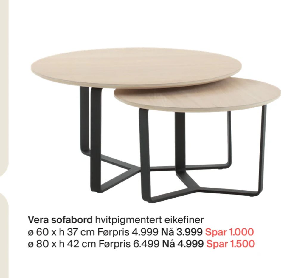 Tilbud på Vera sofabord fra Møbelringen til 3 999 kr