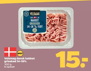 Velsmag dansk hakket grisekød 14-18%