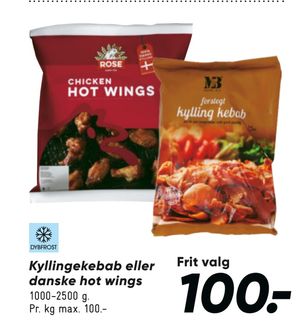 Kyllingekebab eller danske hot wings
