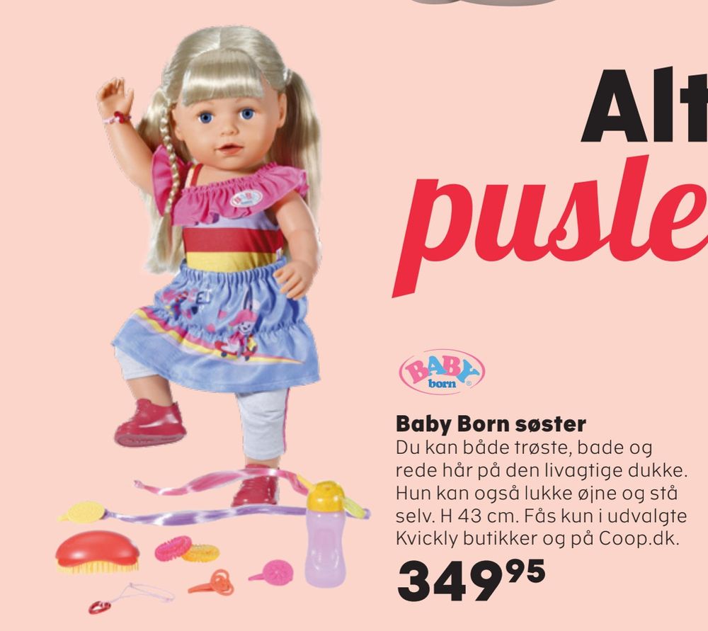 Deals on Baby Born søster from Coop.dk at 349,95 kr.