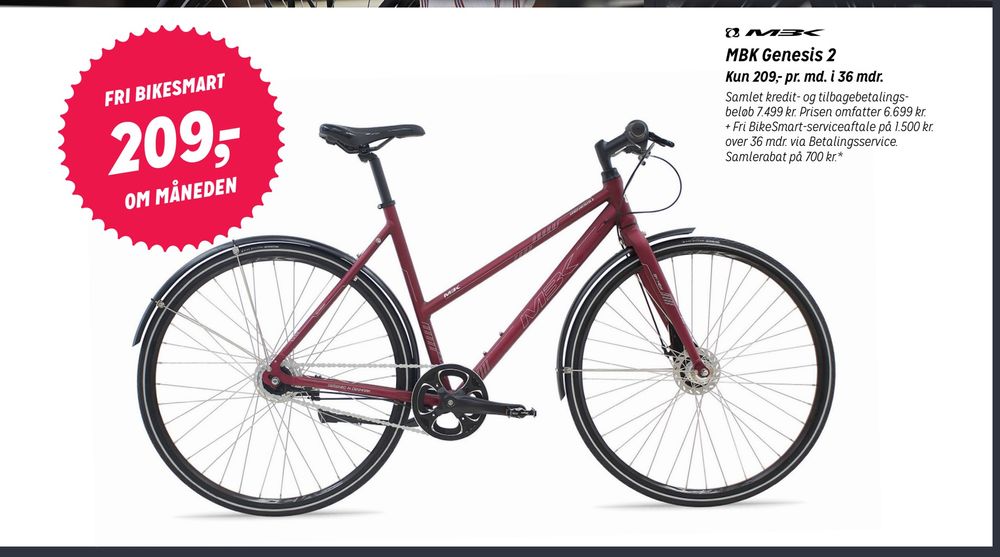 Deals on MBK Genesis 2 from Fri BikeShop at 7.499 kr.