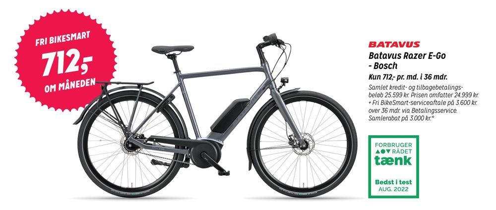 Deals on Batavus Razer E-Go - Bosch from Fri BikeShop at 25.599 kr.