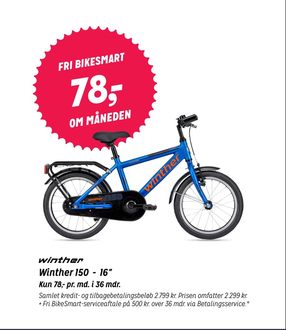 Deals on Winther 150 - 16˝ from Fri BikeShop at 2.799 kr.