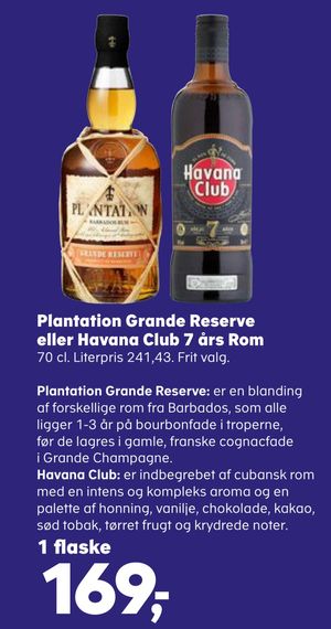 Plantation Grande Reserve eller Havana Club 7 års Rom