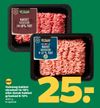 Velsmag hakket oksekød 14-18% eller dansk hakket grisekød 8-12%