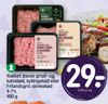 Hakket dansk grise- og kalvekød, kyllingekød eller Frilandsgris skinkekød 4-7%